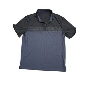 Maelreg Men's Performance Golf Polo Shirt, Black/Blue, Size XL